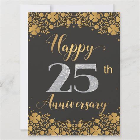 Happy 25th Anniversary Silver Wedding 25 Years Card | Zazzle.com | 25th ...