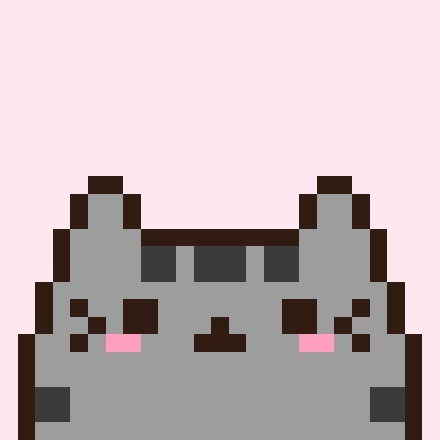 the pixel art is made to look like it has pink eyes