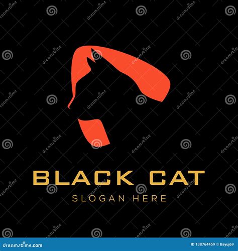 Black Cat Logo Design Inspiration Stock Vector - Illustration of bridle, beautiful: 138764459