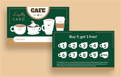 Free Cute Hearts Coffee Shop Loyalty Card template