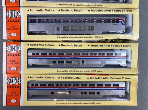 Group of 5 HO Scale Amtrak Superliner Cars - Matthew Bullock Auctioneers