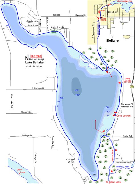 Lake Bellaire Map Antrim County Michigan Fishing Michigan Interactive™