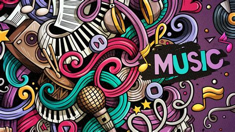 Download Music 4k Doodle Wallpaper | Wallpapers.com