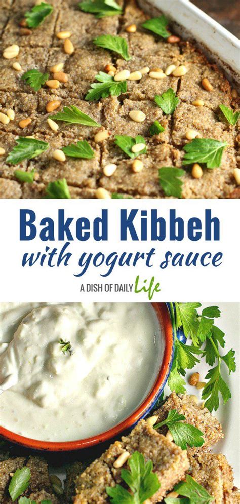 {AD} Baked Kibbeh with Yogurt Sauce...a Middle Eastern favorite! This Lebanese family recipe was ...