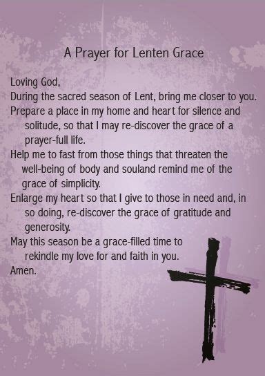 Download a Prayer for Lenten Grace and use it in your home or parish to ...