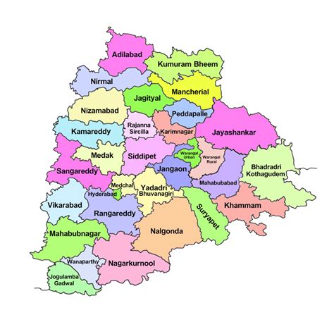 How Many Districts are There in Telangana - 33 Districts of Telangana ...