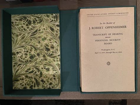 In the Matter of J. Robert Oppenheimer. Transcript of Hearing Before Personal Security Board (2 ...