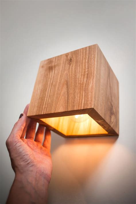 Wooden Wall Sconce Q492 Above Bed Decor Plug in Wall Sconce - Etsy | Wooden wall lights, Wood ...