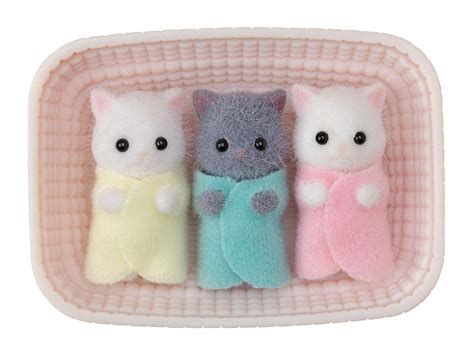 Calico Critters Persian Cat Triplets, 3 Cradled Baby Figures | Walmart ...