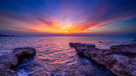 Cyprus Mediterranean Sea During Dawn Sunrise 4K 5K HD Nature Wallpapers | HD Wallpapers | ID #50889