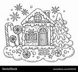 Gingerbread House Coloring Page Printable sketch template