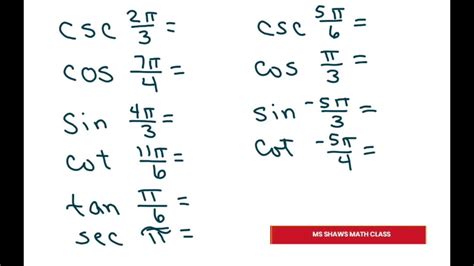 Unit Circle Quiz. Tips and Tricks - YouTube