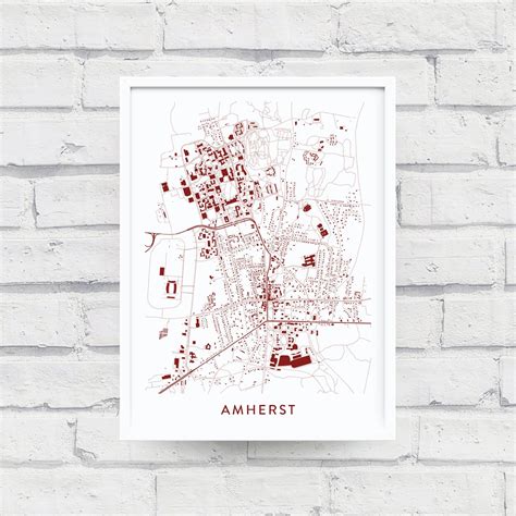 AMHERST MASSACHUSETTS Map Poster / College Town Map Gifts - Etsy