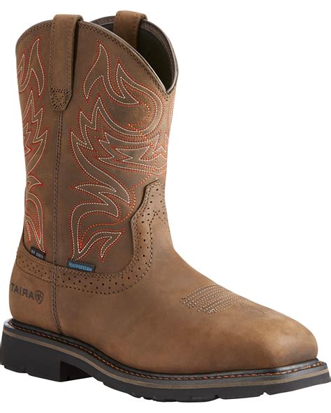 Ariat Men's Brown Sierra Delta H20 Work Boots - Steel Toe | Boot Barn