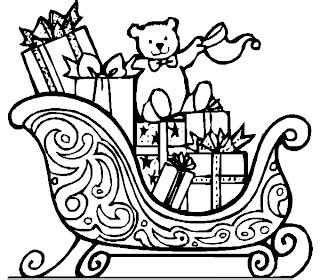 Sleigh Coloring Pages, Santa Sleigh Printables