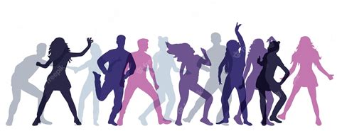 Premium Vector | Silhouette dancing people vector, isolated