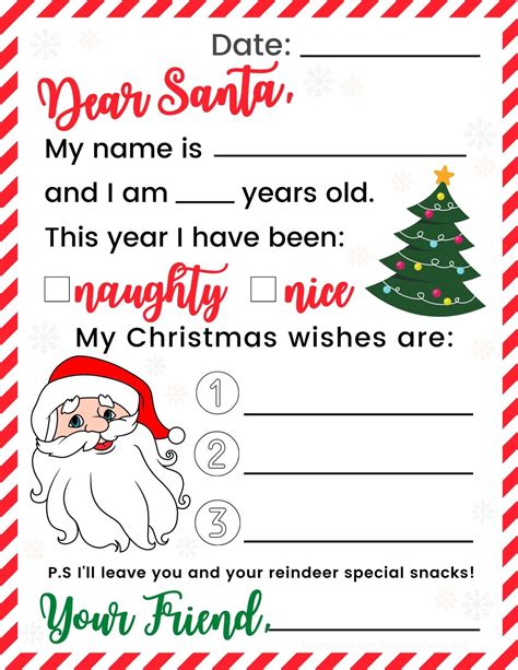 Letter To Santa Printable Free