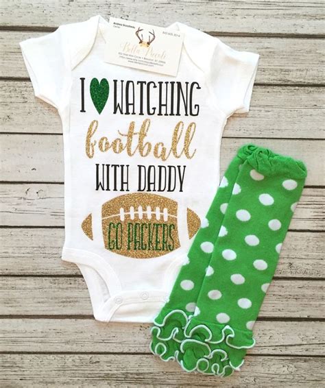 Green Bay Packers Baby Girl Bodysuit Girls Football Shirts Baby Girls Football Bodysuits ...