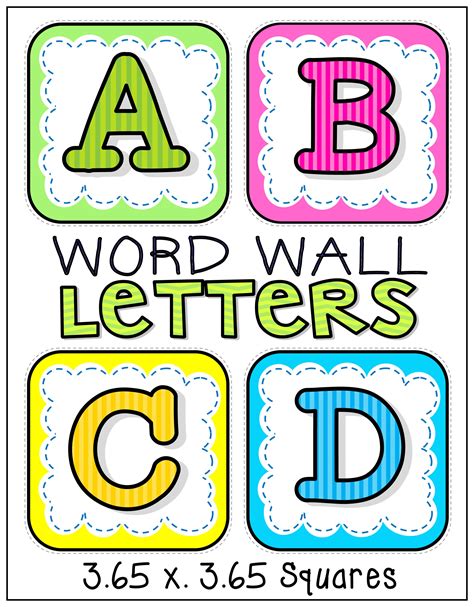 Printable Alphabet Letters With Pictures For Word Wall - Printable Word Searches