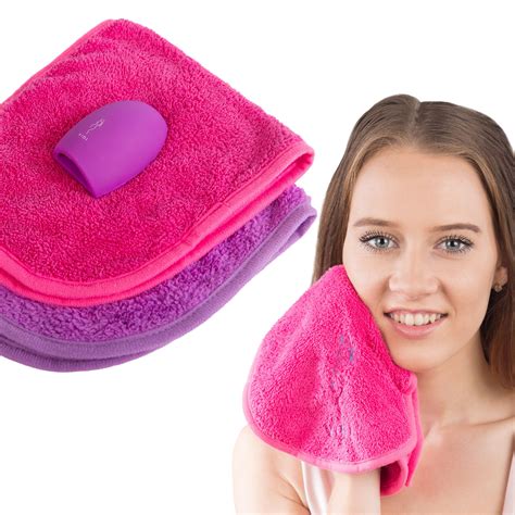 OUT OF STOCK - NO LONGER AVAILABLE VIDI Makeup Remover Cloths, Microfiber 2 Pack Pink and Purple ...