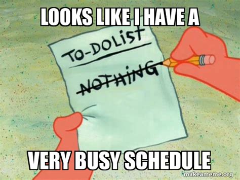 Looks like I have a VERY busy schedule - TO-DO List | Make a Meme