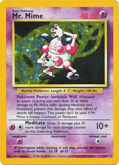 Mr.mime Holofoil 22/64 Jungle Set Rare Pokemon Card, REAL CARD - Etsy