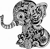 Cute Elephant Coloring Pages Mandala sketch template