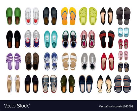 Top view shoes Royalty Free Vector Image - VectorStock