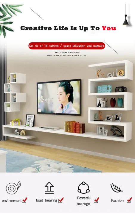 TV Cabinet Wall Hangers Modern Simple Combination Wall Cabinet Wall Hanging Cabinet Hanging ...