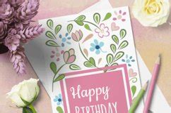 Floral Birthday Card Templates - Word Docx - Interactive PDF