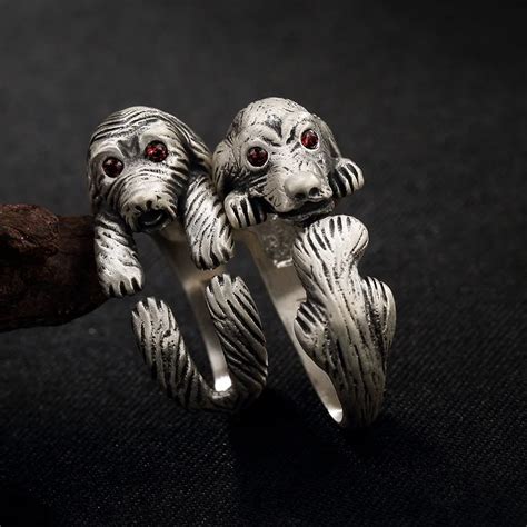 925 Sterling Silver Rings Vintage Lovely Dog Rings For Women Jewelry-in Rings from Jewelry ...