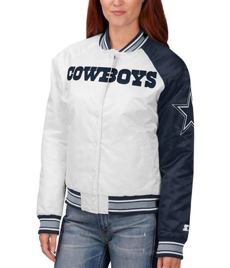 Starter White and Blue Dallas Cowboys Endzone Secondary Jacket ...