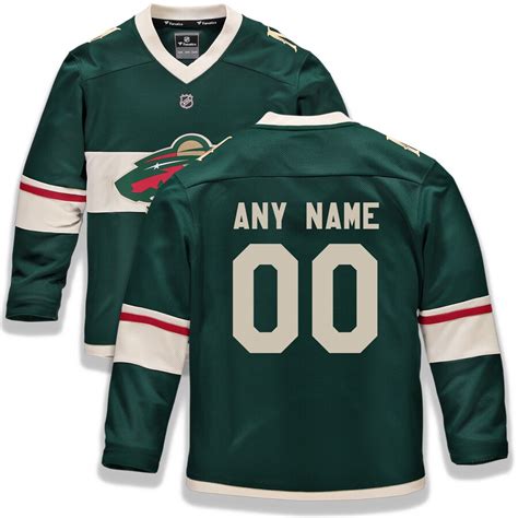 Fanatics Branded Minnesota Wild Youth Green Home Replica Custom Jersey