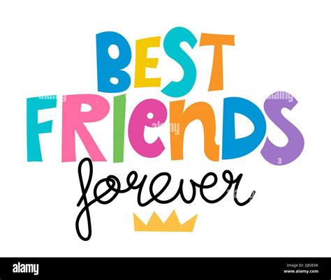 Best Friends forever - lovely lettering calligraphy quote. Handwritten friendship day greeting ...