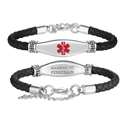 Beautiful Leather Medical Alert Bracelets for Women – LinnaLove