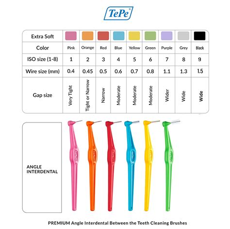 TEPE Angle Interdental Brushes, Dental Brushes for Between Teeth and Gums, Brush Micro Tight ...