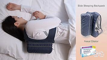 WoodyKnows Combination of Anti-Snoring Side Sleeping Backpack and Nasal Dilators, Effective ...