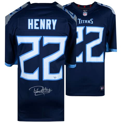 Autographed Tennessee Titans Derrick Henry Fanatics Authentic Navy Nike Game Jersey