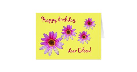 Pink Daisy Happy Birthday Eileen card | Zazzle