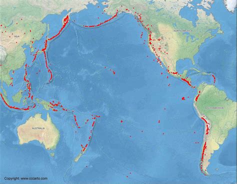 Map Of Ring Of Fire Volcanoes