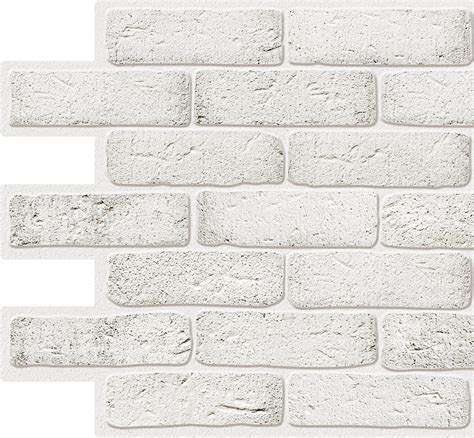 White Faux Bricks, 3.2 ft x 1.6 ft (96cm x 48cm), PVC 3D Wall Panel, Interior Design Wall ...