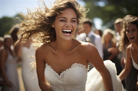 Premium Photo | Young bride at her summer wedding Convey real emotions