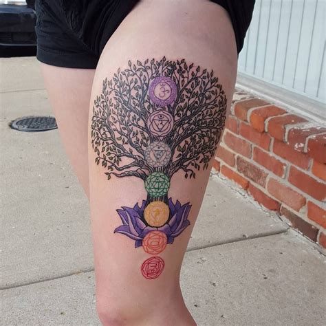 tree, lotus, chakra, hindu, leg tattoo, tattoo for women | Chakra ...