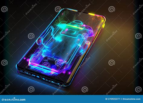 Smartphone Hologram, Generative Ai Illustration Stock Illustration ...