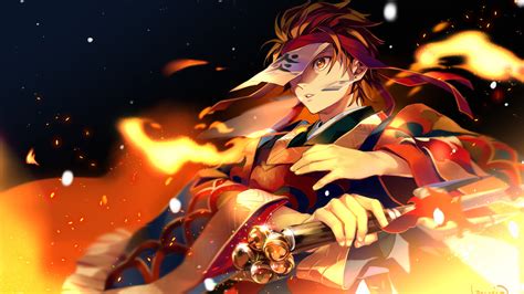 Demon Slayer Tanjiro Kamado With Sword With Black Background And Sparks HD Anime Wallpapers | HD ...