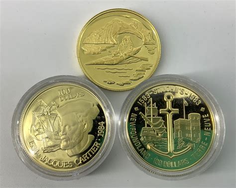 Lot - Three Gold Canadian Coins - Proofs