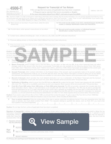 IRS Form 4506-T - Fillable & Printable | PDF Download | FormSwift