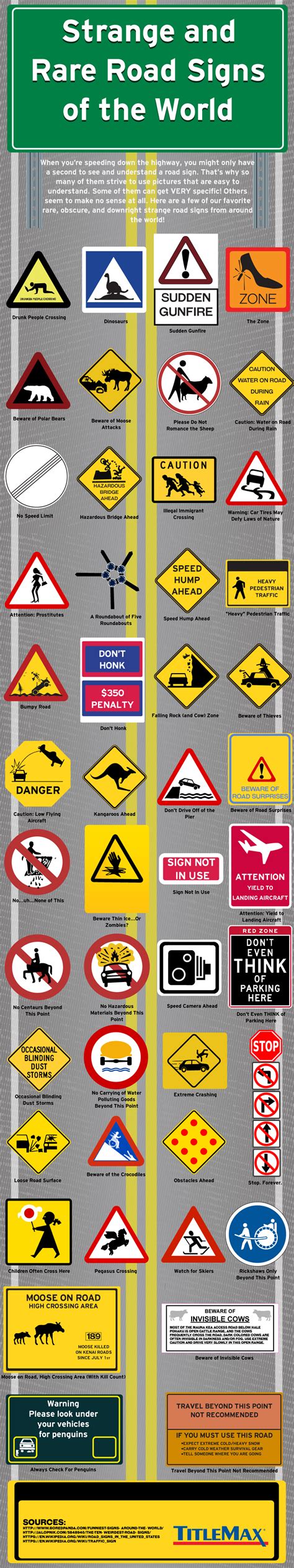 Strange And Rare Road Signs Of World