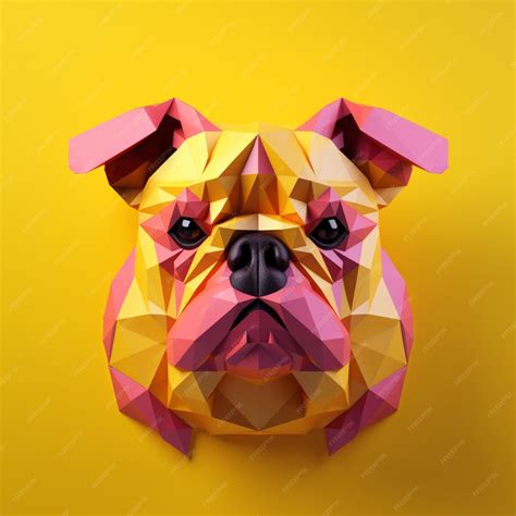 Premium AI Image | 3d polygon of a dog