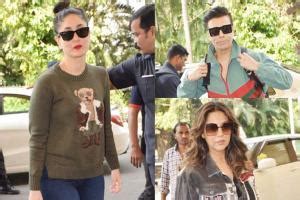 Kareena Kapoor Khan, Karan Johar and Gauri Khan at the airport